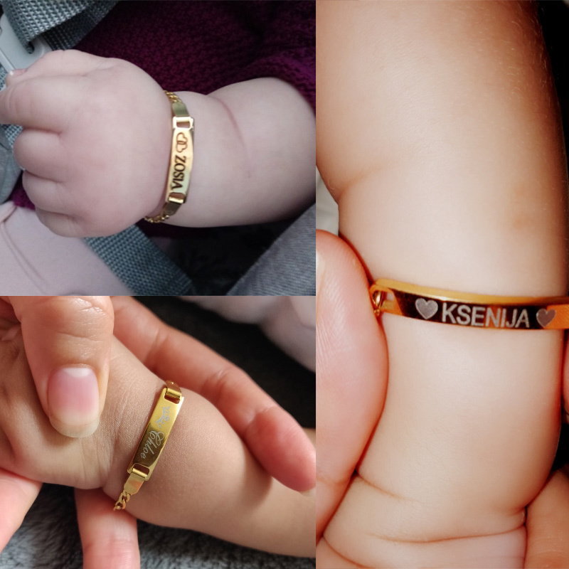 Coordinates Bracelet - Vnox gelang nama bayi laki-laki perempuan,