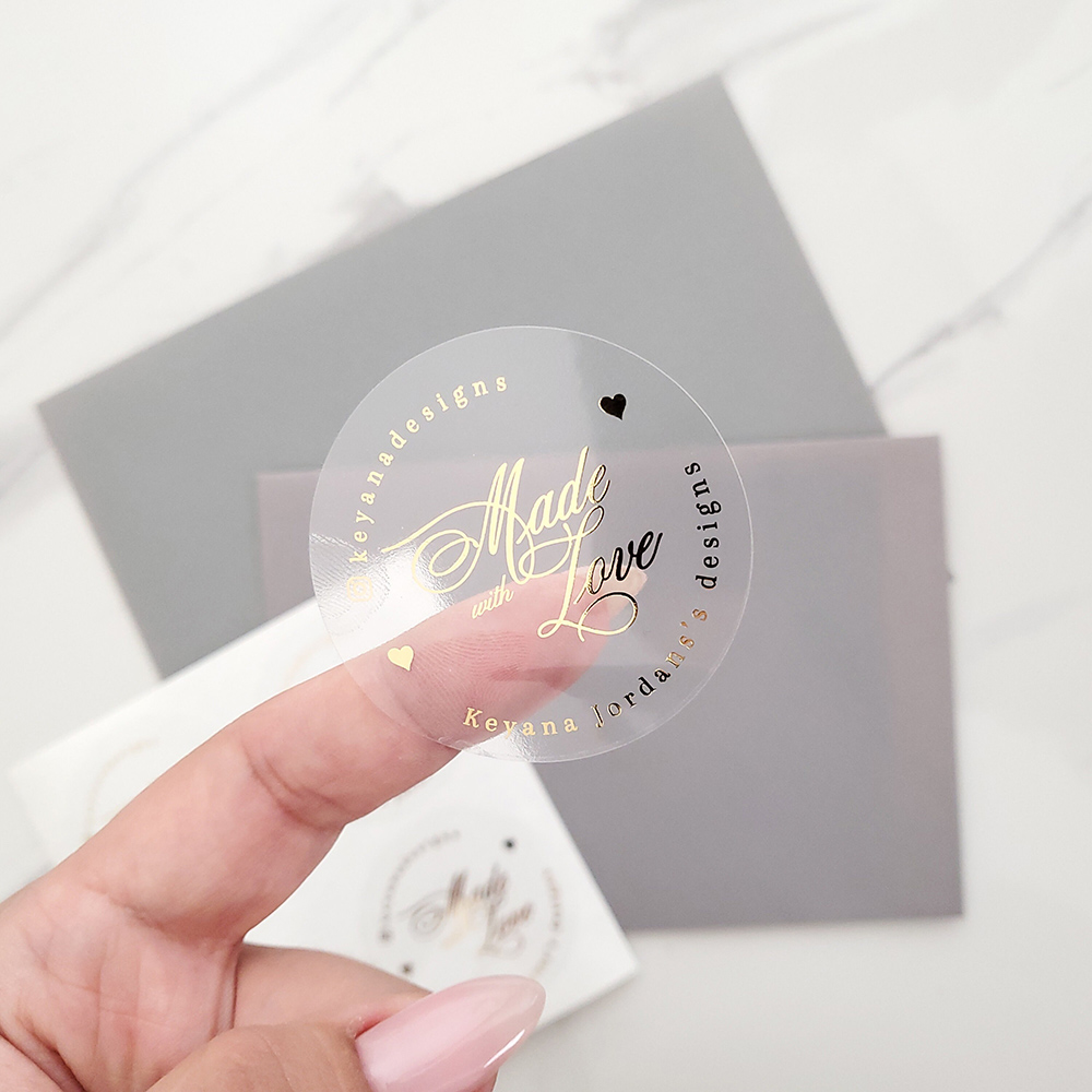 Personalised Candle Label - Kustom 50 buah Foil emas bulat