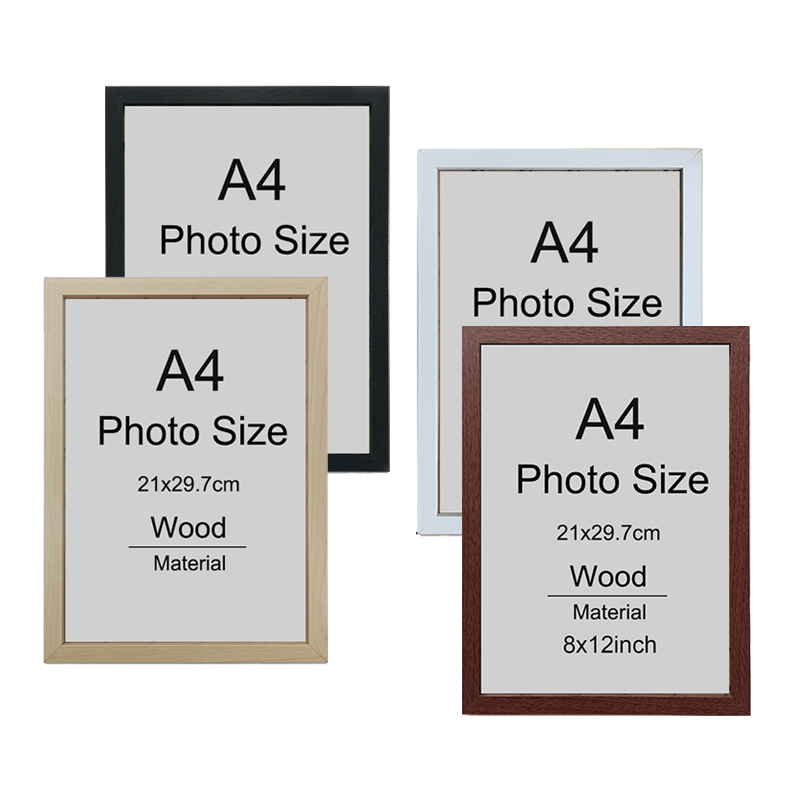 Engraved Wood Frame - 1/2/3 buah bingkai gambar kayu bingkai