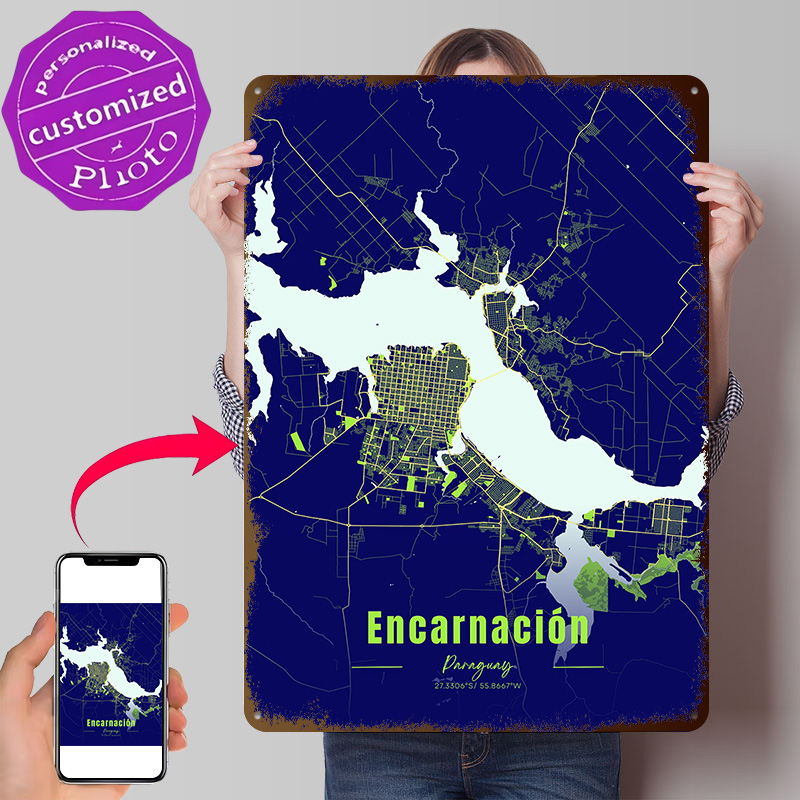 Dekorasi Encarnación, Perlengk - Custom Map Poster ulasan dan harga