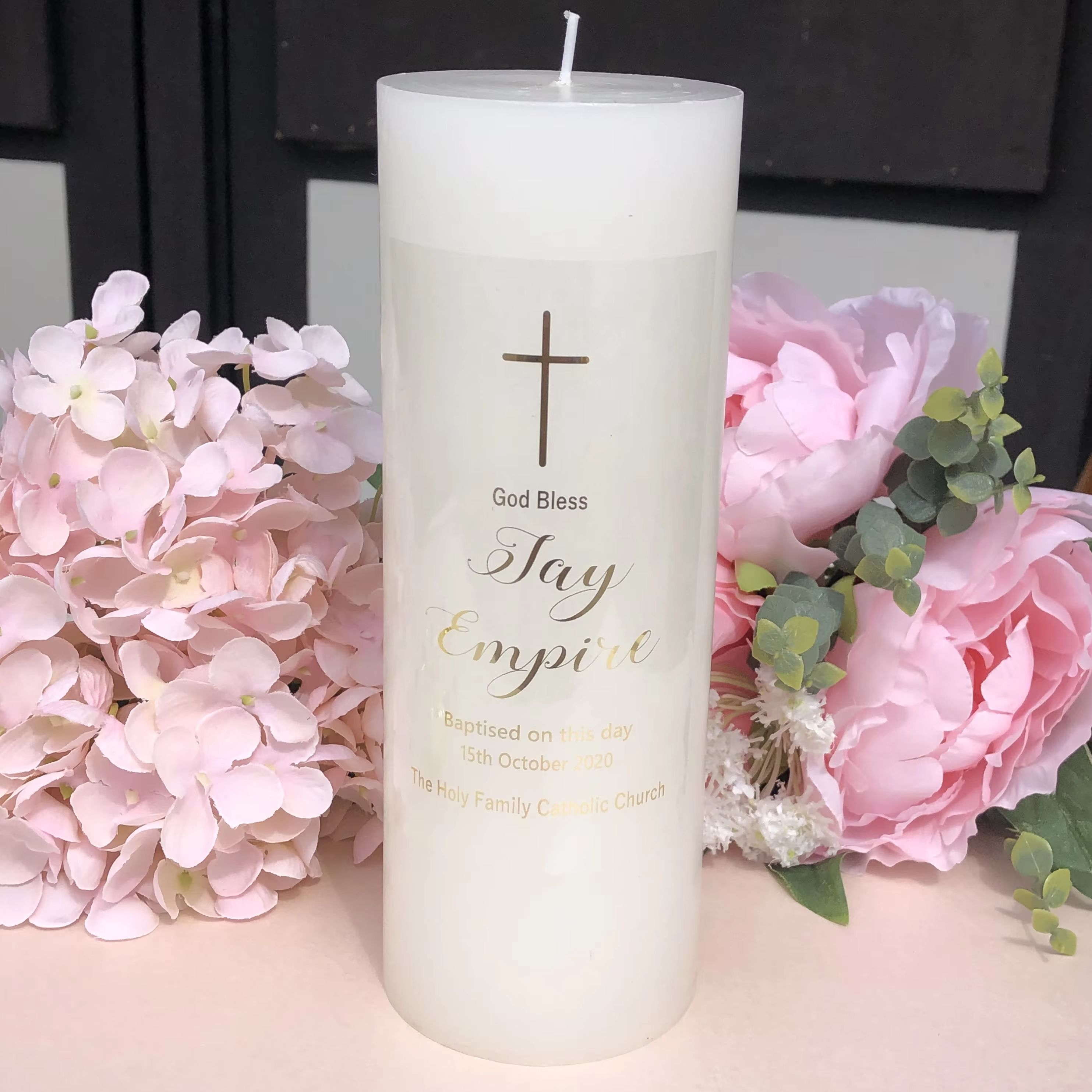 1 Pribadi Komuni Pertama Lilin - Personalised Candle Label ulasan dan harga