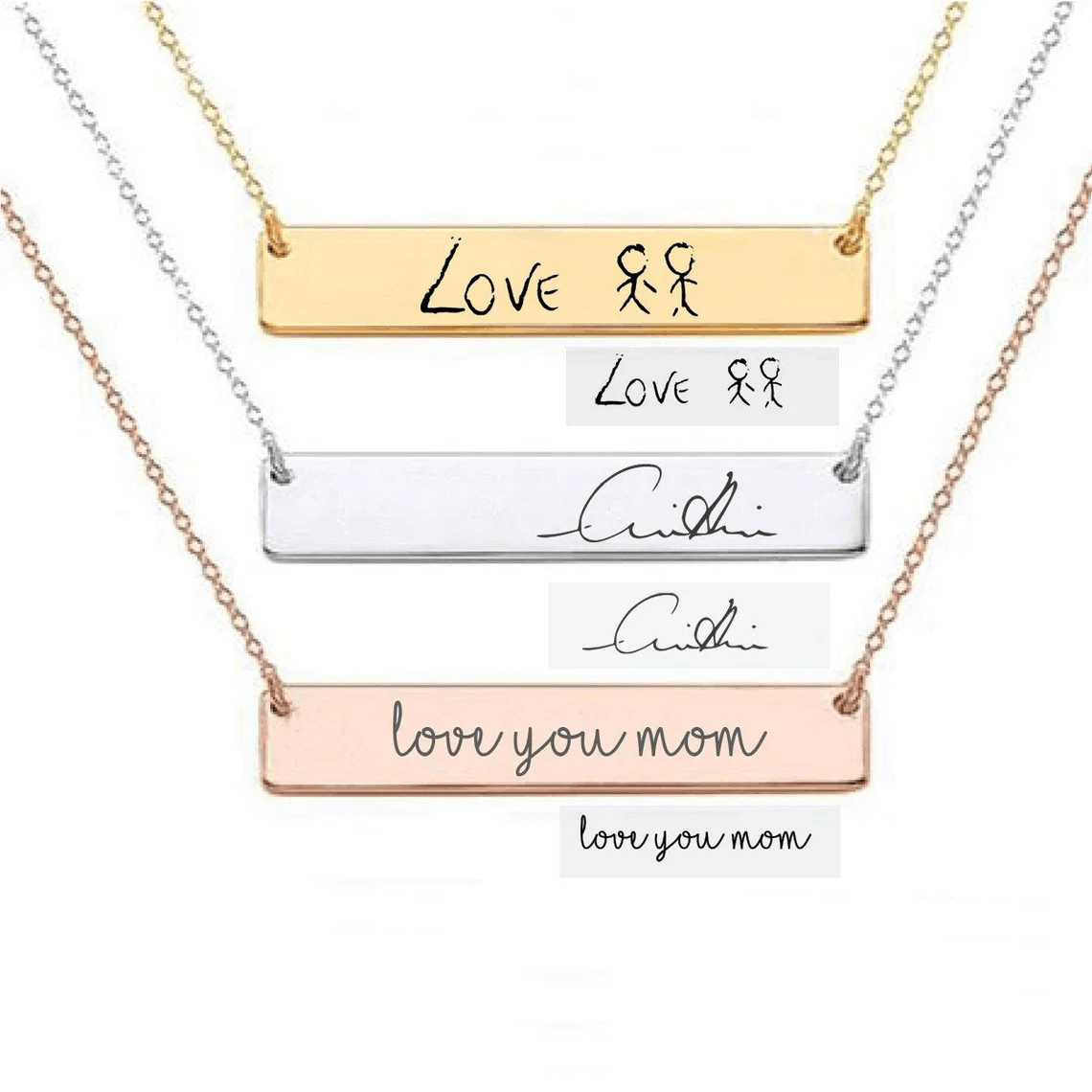 Kalung Bar Tulisan Tangan Sebe - Handwriting Necklace Bar ulasan dan harga